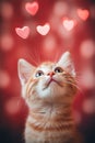 Funny Kitten Capturing Hearts with Its Charm. Royalty Free Stock Photo