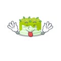Funny kiwi cake mascot design with Tongue out