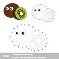 Funny kiwifruit. Vector numbers game.