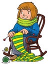 Funny Knitter Women Inthe Chair