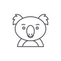 Funny koala line icon concept. Funny koala vector linear illustration, symbol, sign Royalty Free Stock Photo