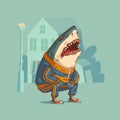 Funny laughing shark Royalty Free Stock Photo