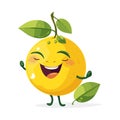 funny lemon cartoon character isolated. vector illustration Royalty Free Stock Photo