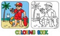 Funny lifeguard. Coloring book