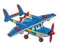 Funny light aircraft plane vector illustration