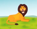 Funny lion cartoon