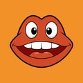 Funny lips cartoon vector illustration Royalty Free Stock Photo