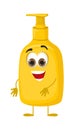 Funny liquid soap bottle, modern flat vector illustration