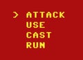 Videogame choice list actions attack