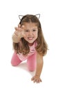 Funny little adorable girl imitating cat Royalty Free Stock Photo