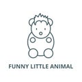 Funny little animal vector line icon, linear concept, outline sign, symbol Royalty Free Stock Photo