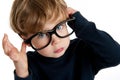 Cute Boy with Big Glasses Royalty Free Stock Photo