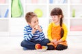 Funny little boy eating apple Royalty Free Stock Photo