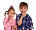 Funny little boy and girl Royalty Free Stock Photo