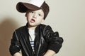 Funny little boy.Hip-Hop Style. fashion children.Young Rapper