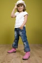 Funny little cowgirl Royalty Free Stock Photo