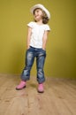 Funny little cowgirl Royalty Free Stock Photo