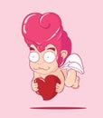 Funny little cupid. Illustration of a Valentine Day