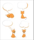 Funny little foxes with speech bubbles