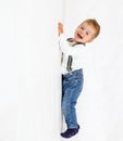 Funny little gentleman climbing upward Royalty Free Stock Photo