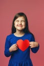 Little girl with received valentines