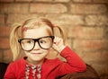 Funny little girl with glasses Royalty Free Stock Photo