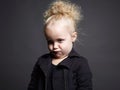 Funny little girl. grimace child. difficult age Royalty Free Stock Photo