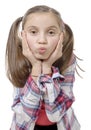 Funny little girl making faces Royalty Free Stock Photo