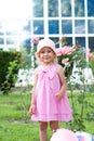 Funny little girl in park Royalty Free Stock Photo
