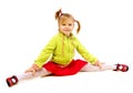 Funny little girl sitting on twine Royalty Free Stock Photo