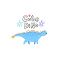 Funny little jurassic dinosaur cute card