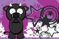 Cute little kawaii black bull cartoon background