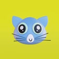 Funny little kawaii cartoon kitty emoji 3d render