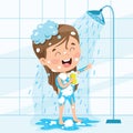 Funny Little Kid Having Bath