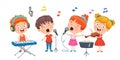 Funny Little Kids Performing Music Royalty Free Stock Photo
