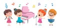 Funny Little Kids Performing Music Royalty Free Stock Photo