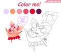 Coloring book with the dancing pig girl