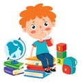 Funny Little School Kid Character Royalty Free Stock Photo