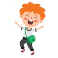 Funny Little School Kid Character Royalty Free Stock Photo