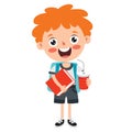 Funny Little School Kid Character Royalty Free Stock Photo