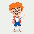 Funny Little School Kid Character Royalty Free Stock Photo