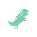 Funny little tyrannosaurus rex in childish style print. Cute dinosaur t rex Royalty Free Stock Photo