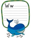 Funny little whale. Alphabet W