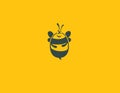 Funny logo character bee icon honey