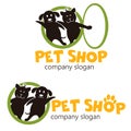 Vector logo design template for pet shops, veterinary clinics and animal shelters. Funny Cartoon logo illustration. Vector logo te Royalty Free Stock Photo