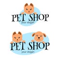 Vector logo design template for pet shops, veterinary clinics and animal shelters. Funny Cartoon logo illustration. Vector logo te Royalty Free Stock Photo