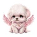 Cute Cupid Puppies Valentine watercolor
