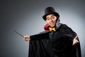 Funny magician man with wand Royalty Free Stock Photo