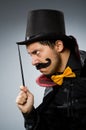 Funny magician man with wand Royalty Free Stock Photo