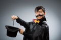 Funny magician man with wand Royalty Free Stock Photo